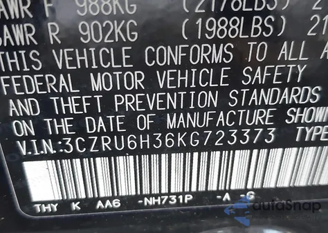 2019 Honda Hr-V Lx from USA, damaged, VIN 3CZRU6H36KG723373